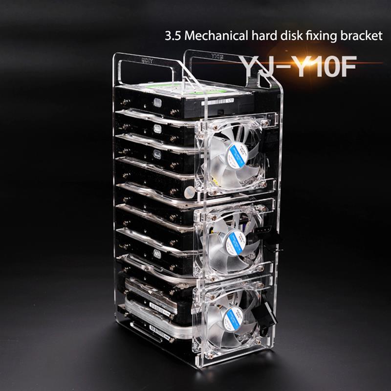 New DIY Acrylic Hard Drive Bracket Transparent Hard Disk Shelf Desktop Computer External Storage Box HDD Hard Disk Drives Cage. 