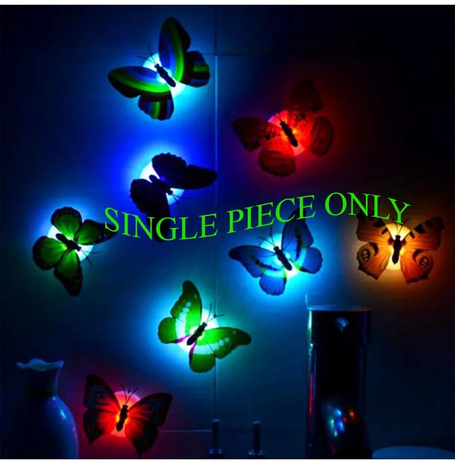 Butterfly shaped home decorating wall light | Color changing LED Wall Sticker | Single (1) Piece. 
