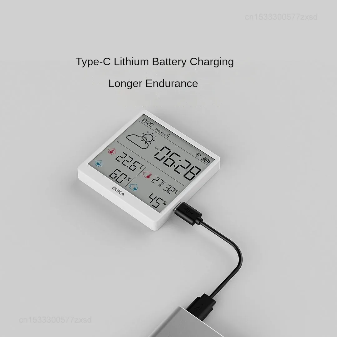 New DUKA TH3 Electronic Temperature Humidity Sensor Wifi Smart Electric Digital Hygrometer Thermometer Clocks Weather Station. 