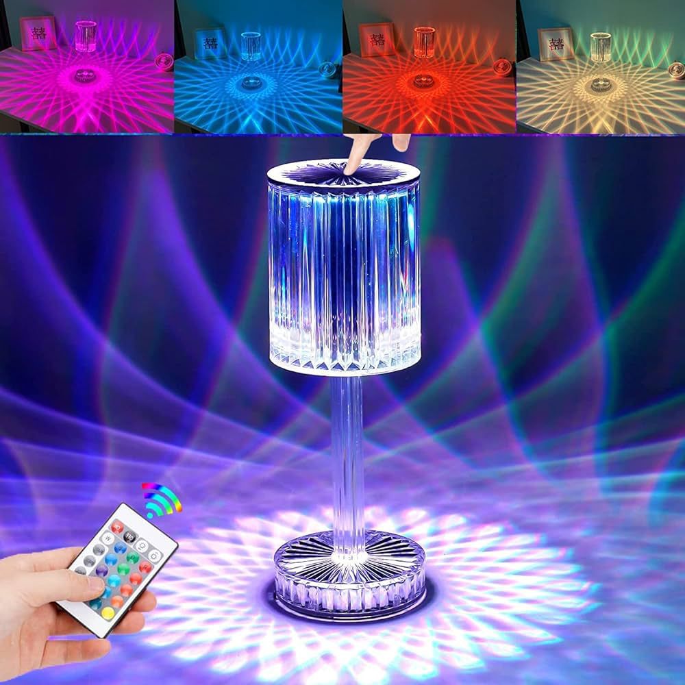 Modern Diamond Crystal Table Lamp with Touch Switch Warm. 