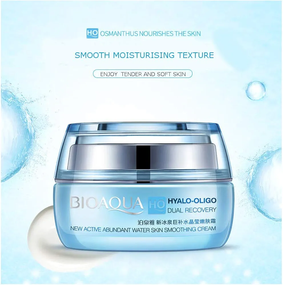BIOAQUA Hyalo-Oligo Dual Recovery Ice Spring Rehydrating Skin Rejuvenating Cream- 50g. 