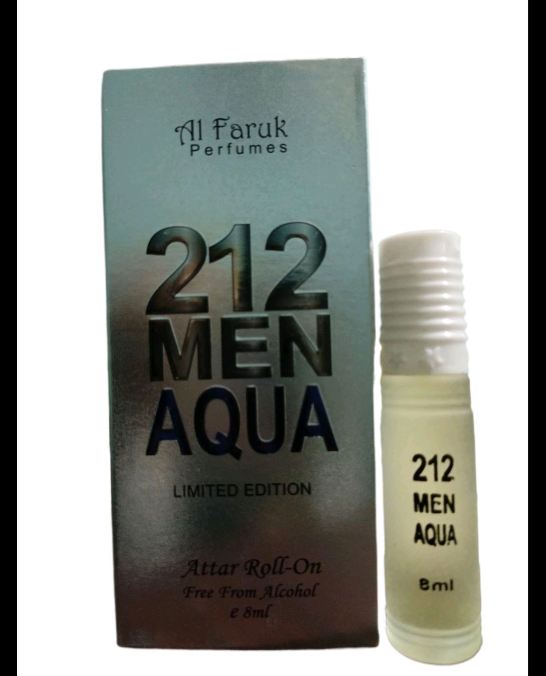 Best Quality 212 Men Aqua attar (Al-Faruk New Colletione) roll on good fragrane 8ml.. 