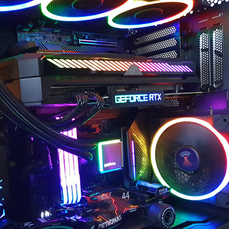 Computer Case GPU Side Panel RGB RTX GTX Graphics Card VGA Lightboard Backplate 5V 3Pin ARGB M/B AURA SYNC. 