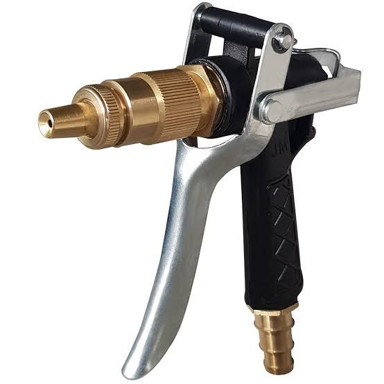 Metal trigger brass nozzle water spray gun

bagan er jonno uccho presure er water gun spray. 