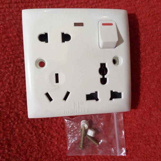 6 Pin Multi with Type I, 2 Pin and 3 Pin Combined Function Universal Socket with Switch 6Pin Multy. 