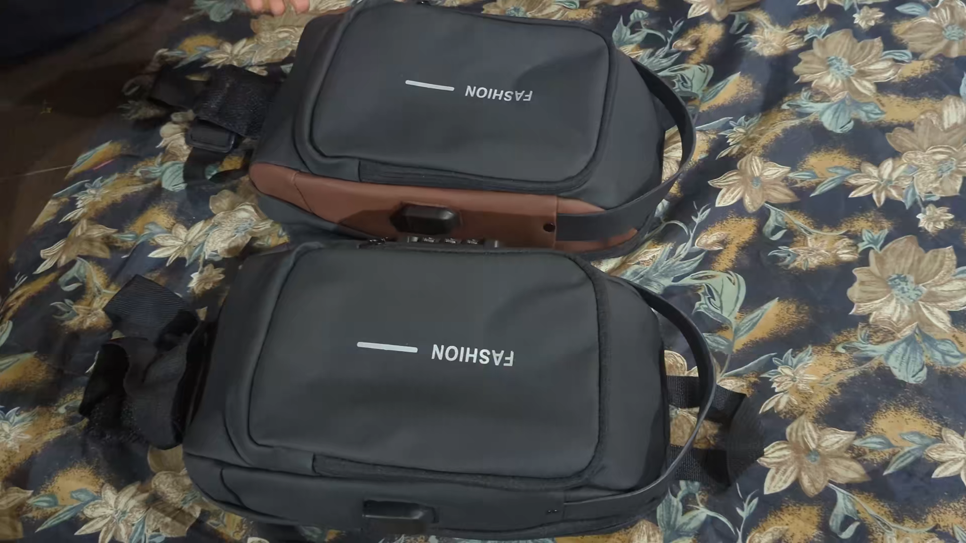 Multifunction Patent Leather Chest Bag Men Waterproof Men Crossbody Bag Anti-theft Travel Bag Male USB Charging Chest Bag Pack