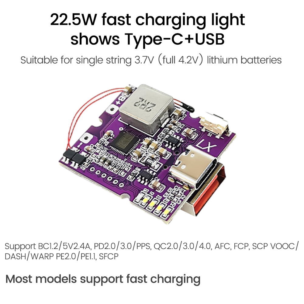 Diymore 22.5W Power Bank Bidirectional Fast Charging Mobile Power Bank Module for Lithium Battery Charger Board Supports QC4+. 