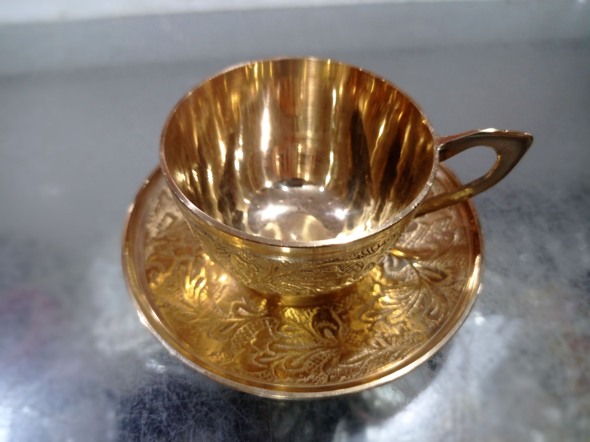 Brass Tea Cup Set / Brass Tea Cups and Saucer | Daraz.com.bd