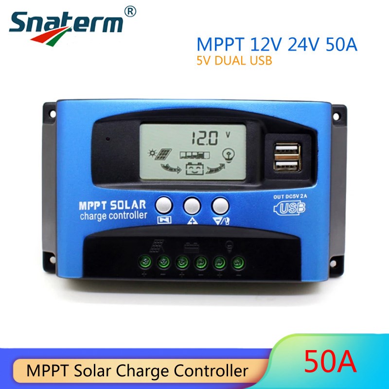 MPPT 30A 40A 50A 60A 100A Solar Charge Controller 12V/24V Solar Panel Battery Regulator Charge Controller Dual USB 5V2A Home use. 