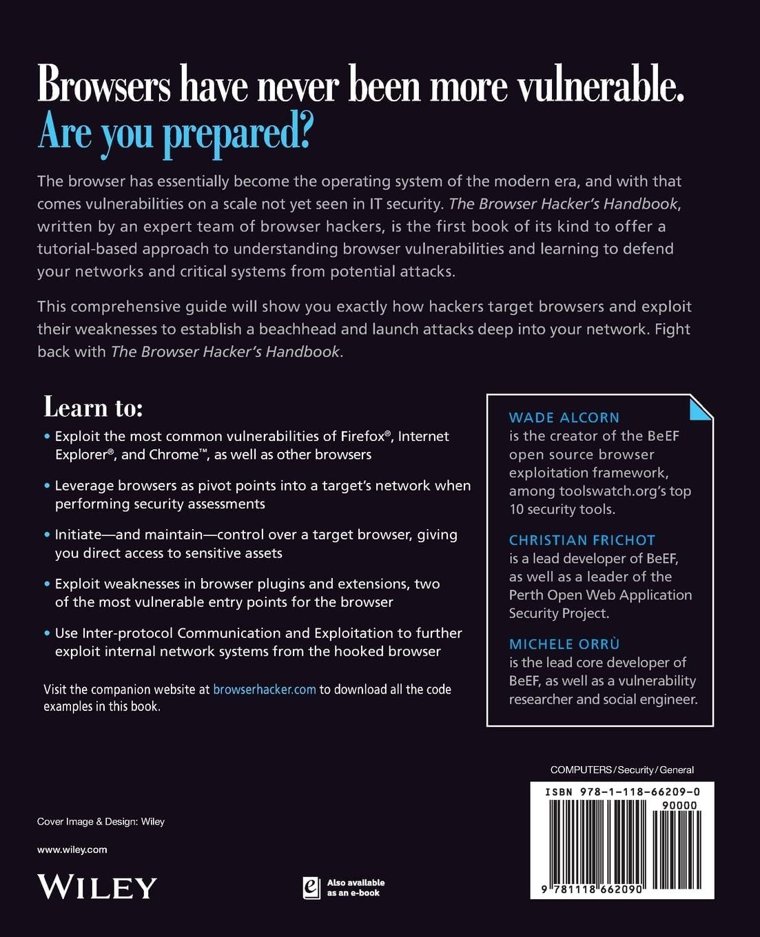 The Browser Hacker's Handbook. 