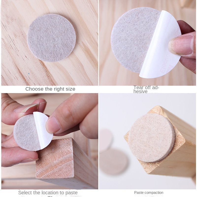 72pcs Self Adhesive Felt Chair Leg Pads Wood Floor Protectors Furniture Legs Table Leg Covers Round Bottom Anti-Slip Pads Set. 