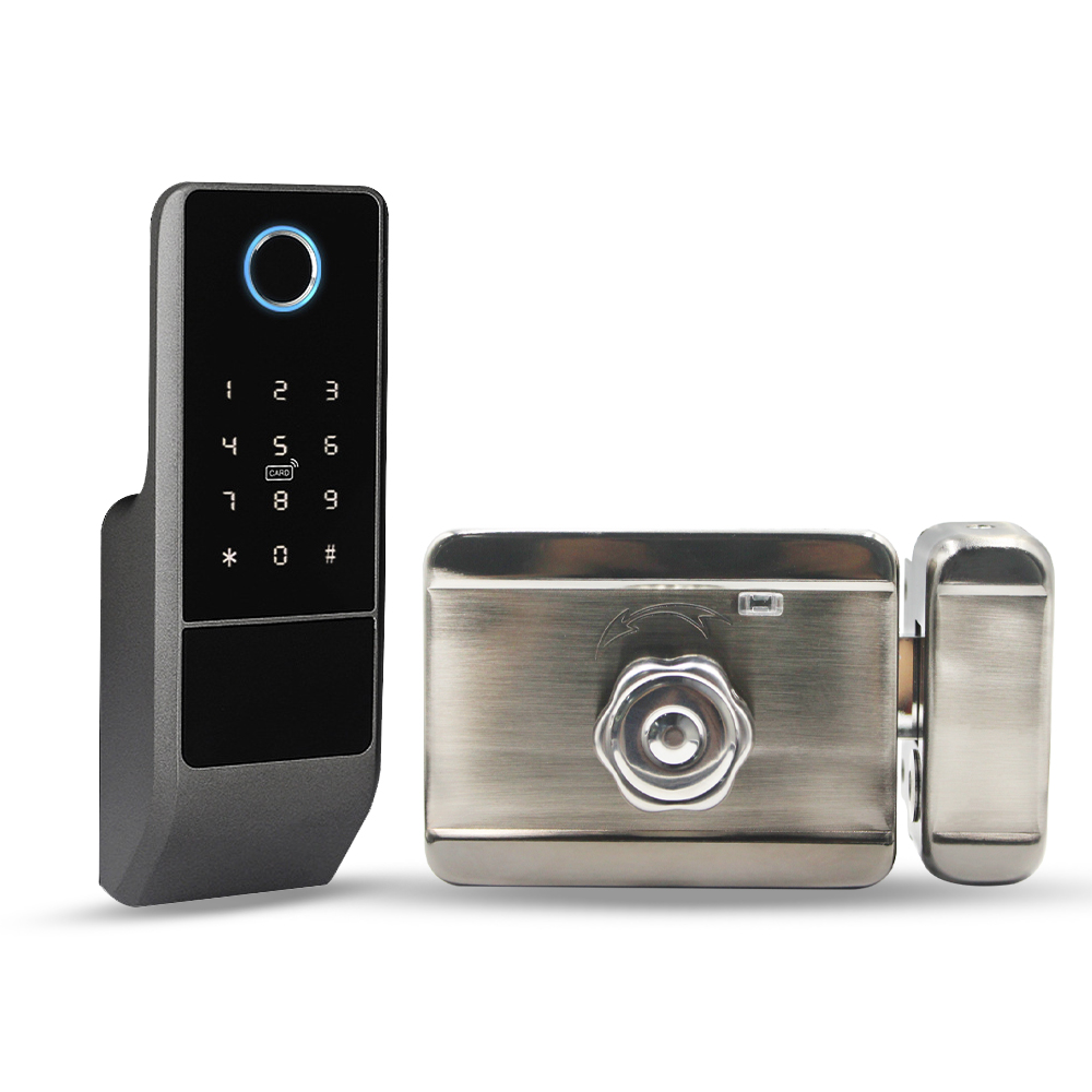 IP65 Waterproof TTLock Fingerprint Smart Door Lock Outdoor Gate Bluetooth Password 13.56MHz IC Card Deadbolt Lock+Mechanical Key. 