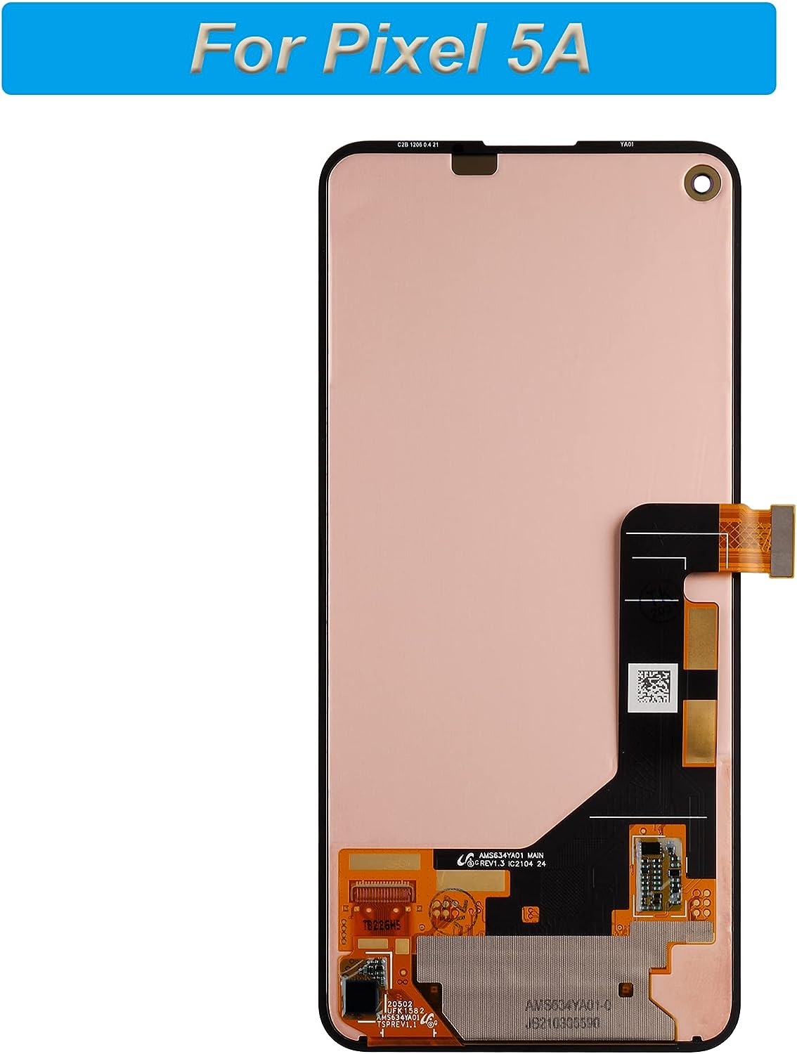 LCD Screen Replacement for Google Pixel 5A 5G G1F8F G4S1M Assembly Display Touch Screen Digitizer with Tools Kit Adhesive. 