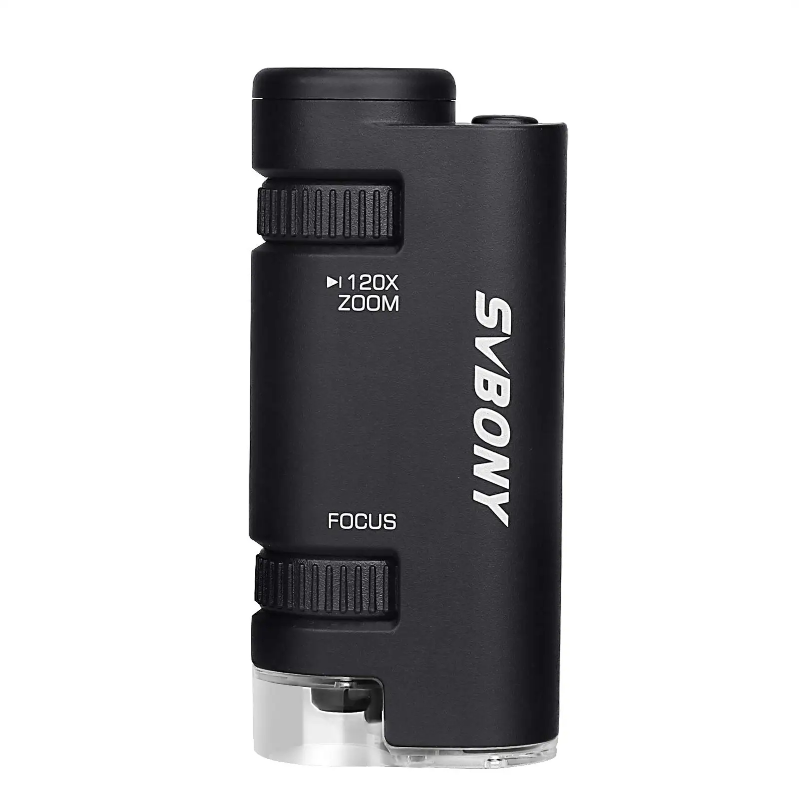SVBONY SV603 Pocket Microscope 60x-120x, LED Lighted Zoom Portable Microscope, for Kids Learning,1x AAA Battery and. 