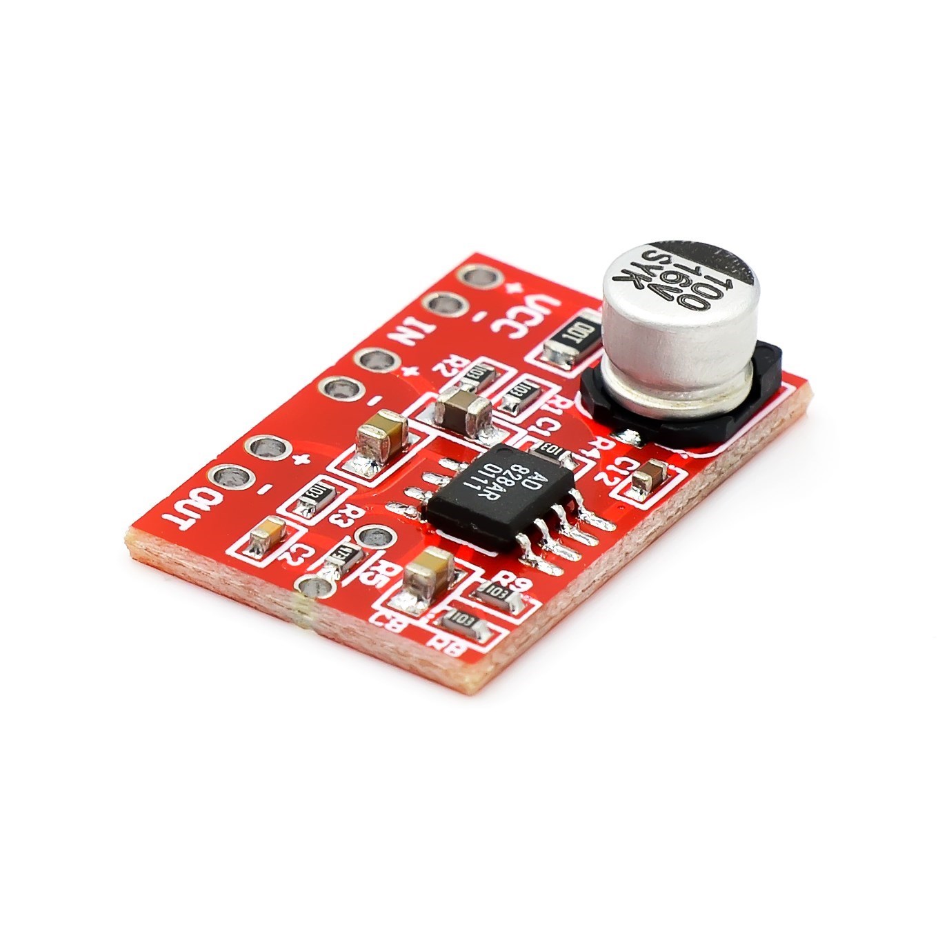 DC 3.8V-15V AD828 Stereo Dynamic Microphone Preamplifier Board MIC Preamp Module Amplifier Board. 