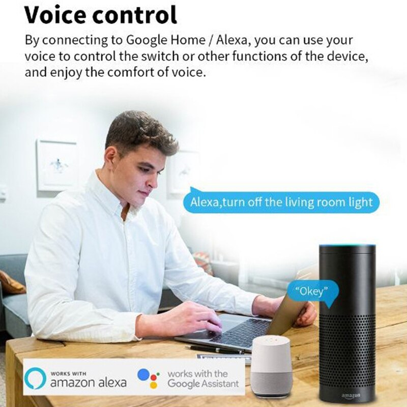 Wifi Smart Switch DIY Light Mini Switches 2 Way Control Wireless Smart Home Breaker With Alexa Google Home Cozylife Xiao Ai APP. 