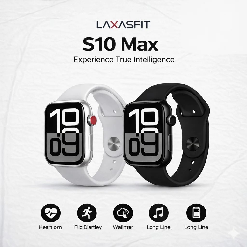 S10 Max Laxasfit Smart Watch AMOLED Display Bluetooth Call Wireless Charging