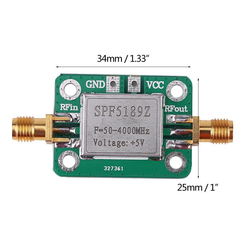 SPF5189 with Shielding Shell RF Signal Receiver SPF5189Z SPF-5189Z RF Low Noise Amplifier LNA 50-4000MHz NF=0.6dB. 