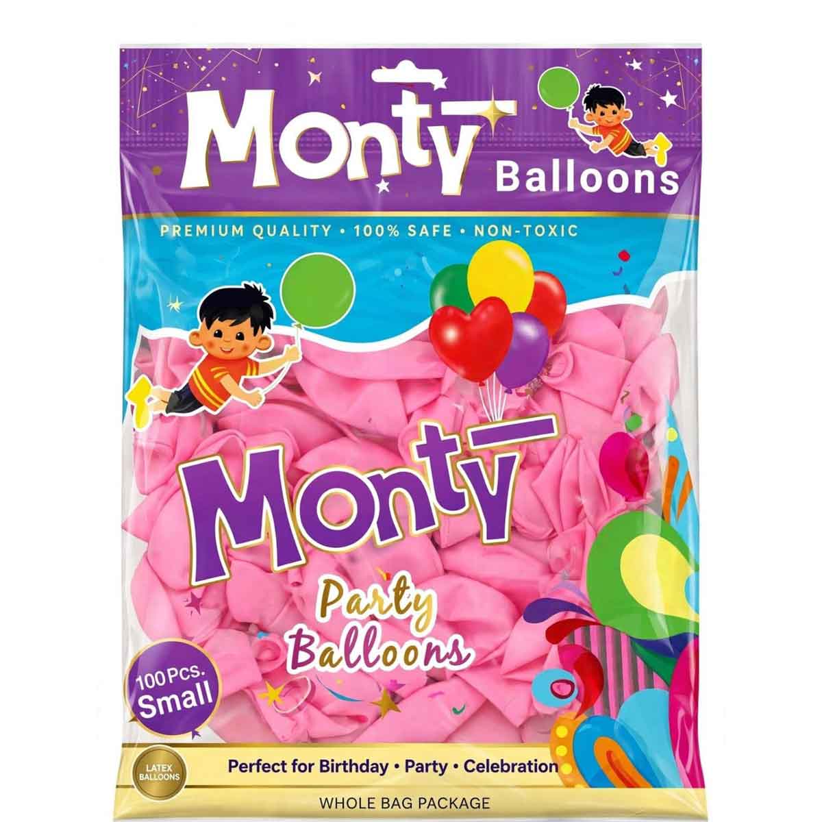 Monty Balloons (100 Pcs)-Pink