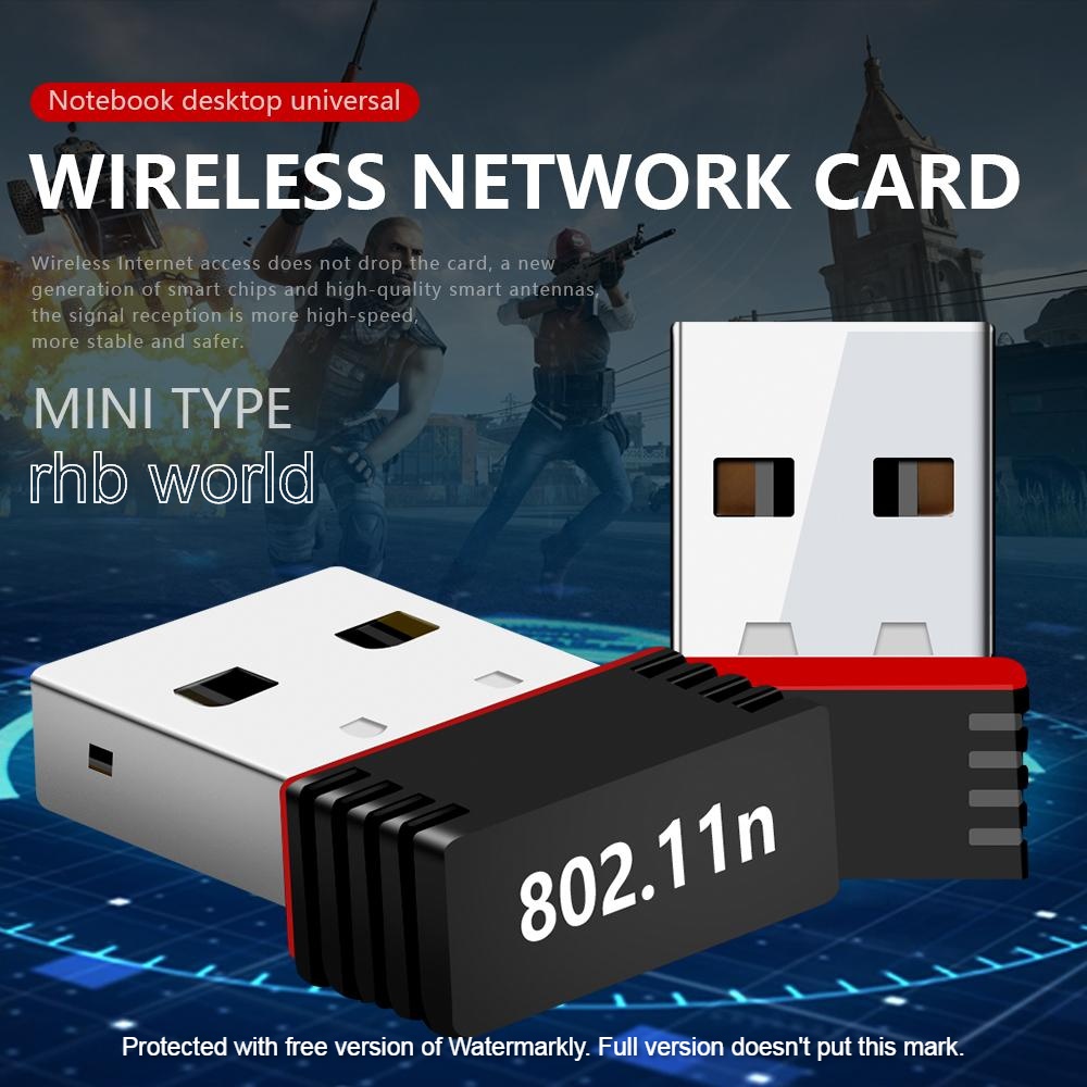 MINI USB WIRELESS WiFi NETWORK RECEIVER ADAPTER DONGLE DESKTOP PC - Black. 