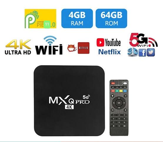MXQ Pro 5G 4K 4GB RAM + 64GB ROM Android TV Box - Transform Your TV into a Smart Hub - Ideal for 4K Streaming and App Access - Stay Entertained
