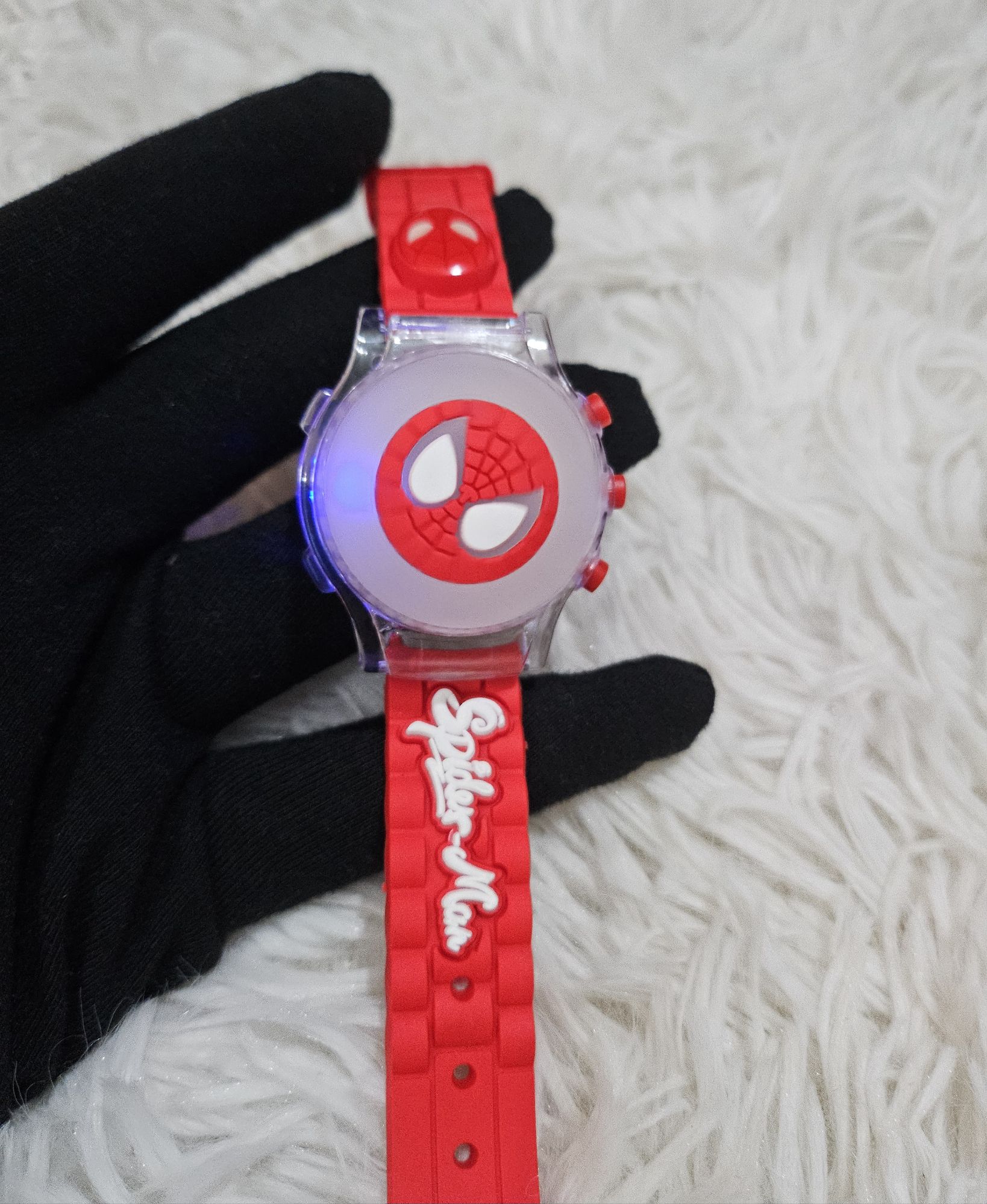 Kids Boys Spiderman Watch Spinner Lighting Musical Cool Fun Watch. 