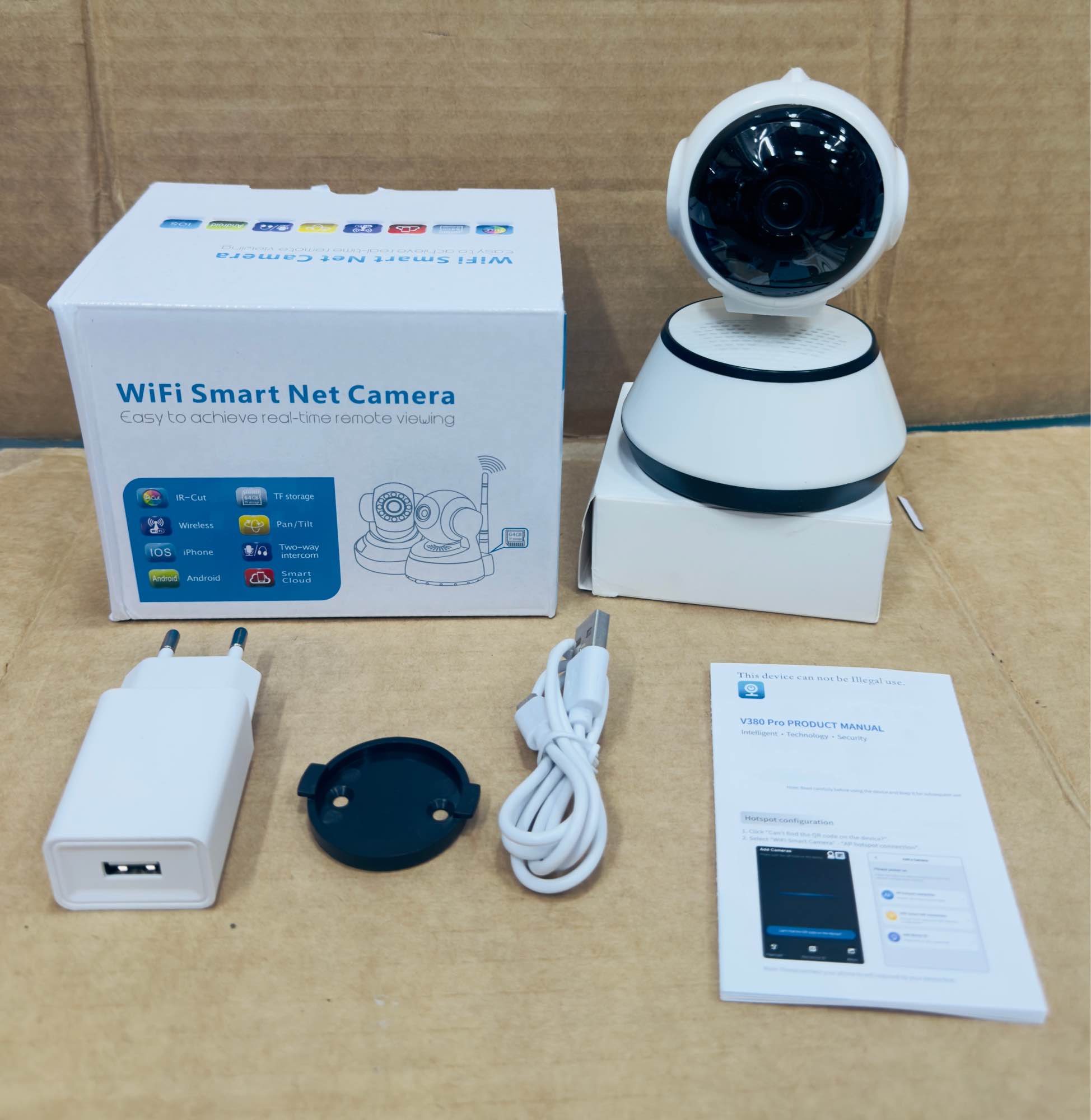 V380 PRO Q6 WiFi IP Camera 2MP 1080P  360 Degree Robotic Mini PTZ Two-way Voice Night Vision Security CCTV Camera. 