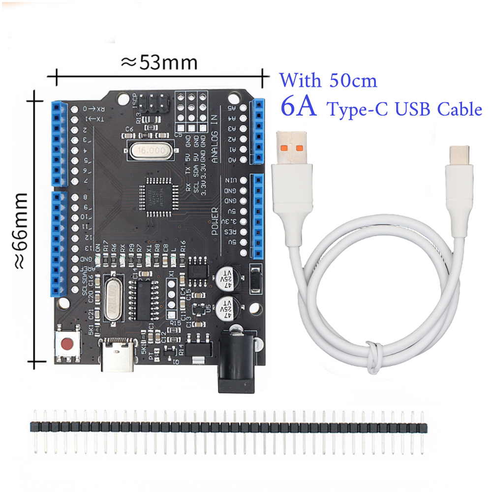 Development Board MEGA328P For Arduino UNO R3 SMD Original CH340 Chip 16Mhz Type-C USB. 