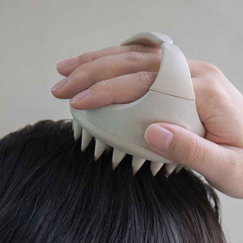 Scalp Brush Massager Sculp Scrubber Brush Wheat Straw Biodegradable Silicone Shampoo Brush Hair Scalp Massager For Hair Growth. 