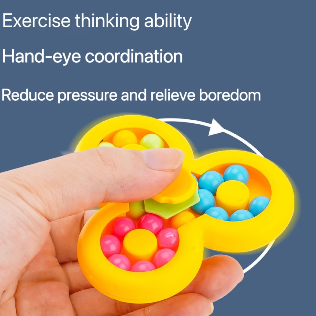 Fidget Spinner Spinning Toy 3D CHILDREN'S Spin Music Stress Reliever Fidget Spinner Rubik's Cube Magic Bean Pass 1pcs