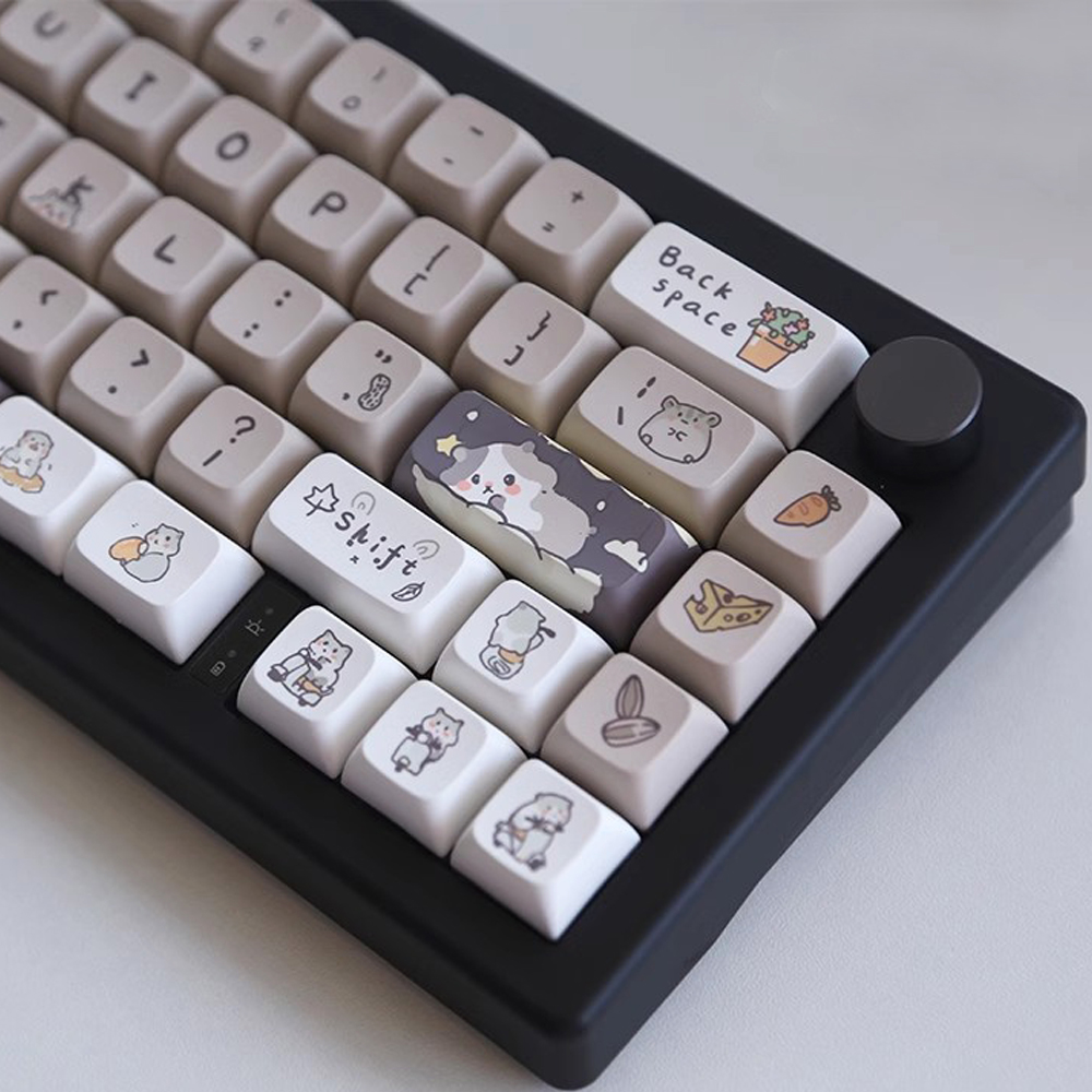 132 keys Cute Mouse Cartoon Theme Keycaps XDA Profile Key caps English for 61/64/68/84/87/96/98/104 Mechanical Keyboard Keycaps. 