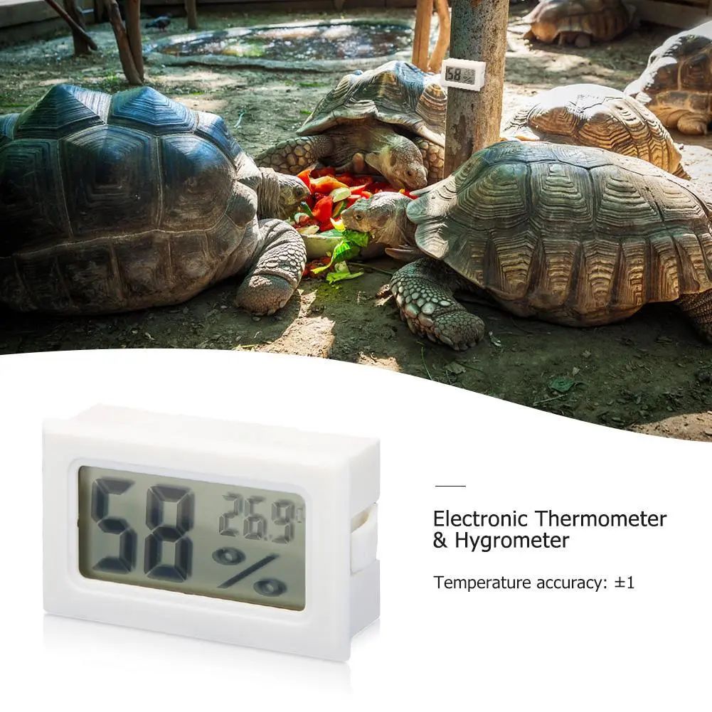 Digital Temperature Humidity Meter White Thermometer Hygrometer Vivarium Sensor. 