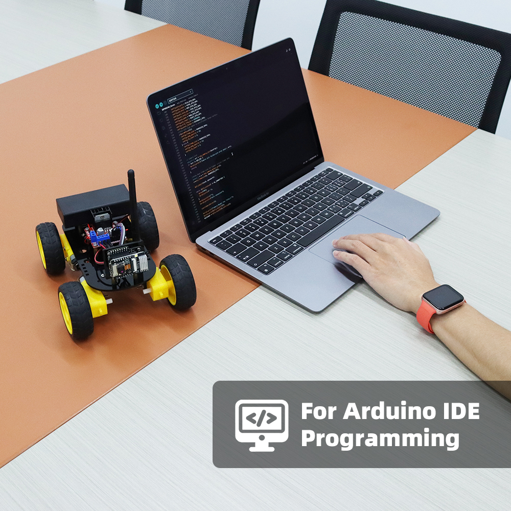 4WD Smart Robot Car ESP32 Camera Wifi Automation Kit For Arduino Programming ESP Robot with Antenna Learning Complete Coding Kit. 