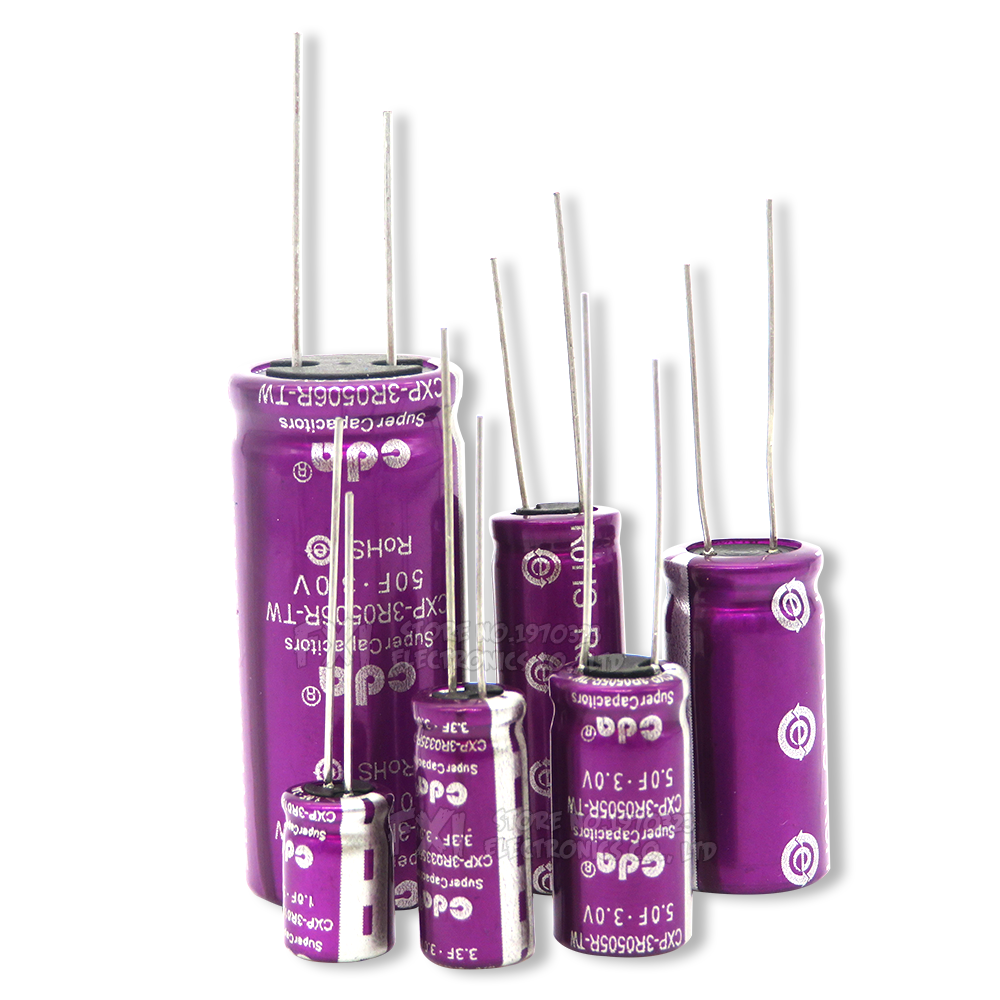 1PCS 3.0V Super capacitor 1.0F 2.0F 3.3F 5.0F 7.0F 10F 15F 20F 25F 30F 50F 60F 100F 120F Farad capacitor. 