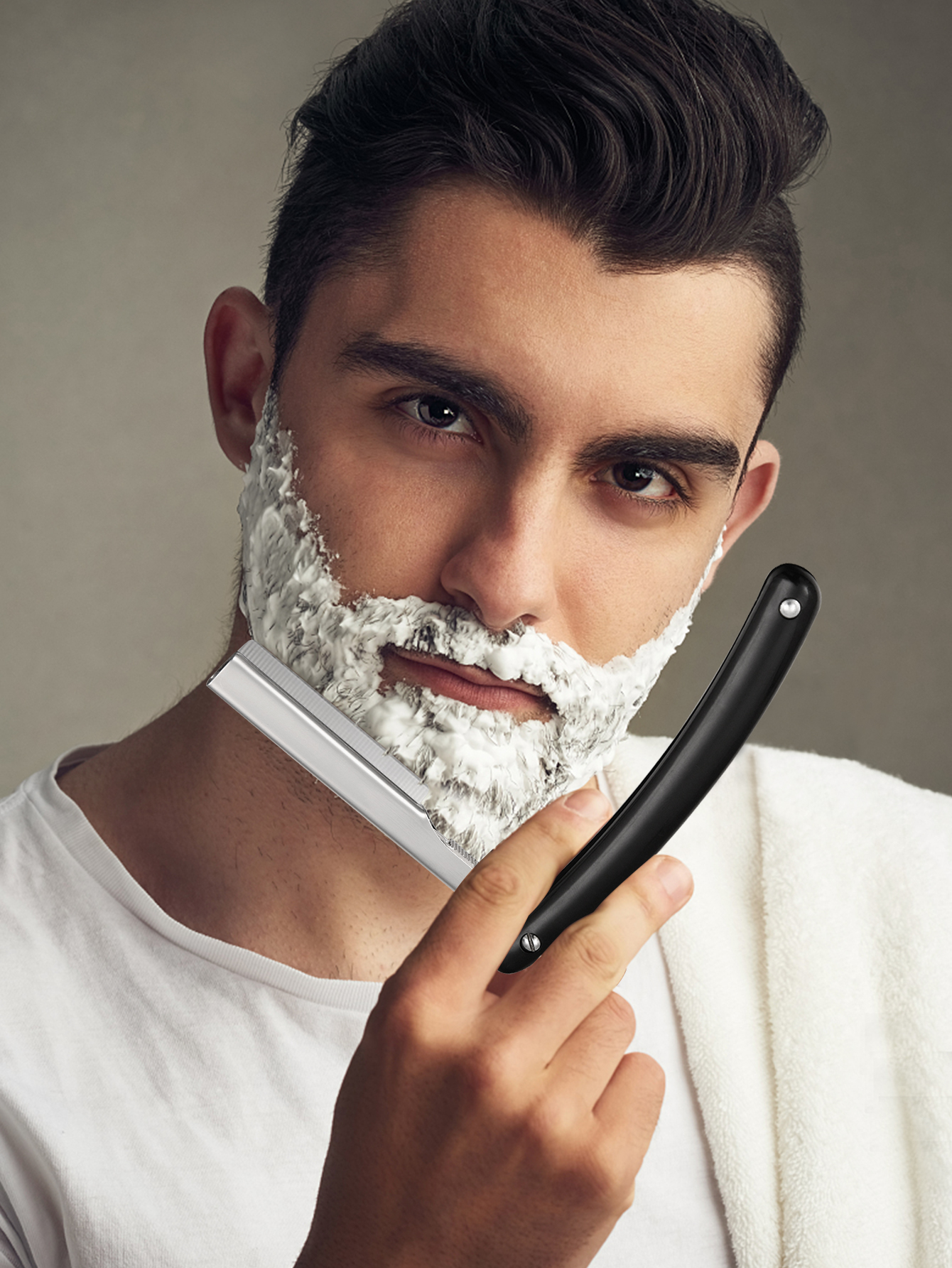 Professional Barber Straight Edge Razor with 10 Blades Men's Manual Shaver Salon Quality Razor fOR Men. 