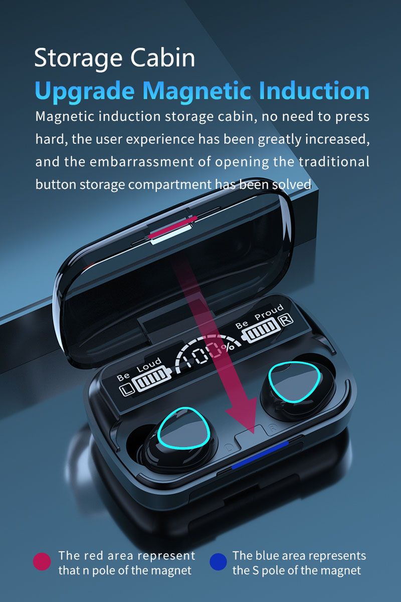 High-Performance - LED Digital Display Touch Yebad Headphone M10 TWS TRU Wireless Bluetooth Yearbads Yearphone - Upscaled Reliablity. 
