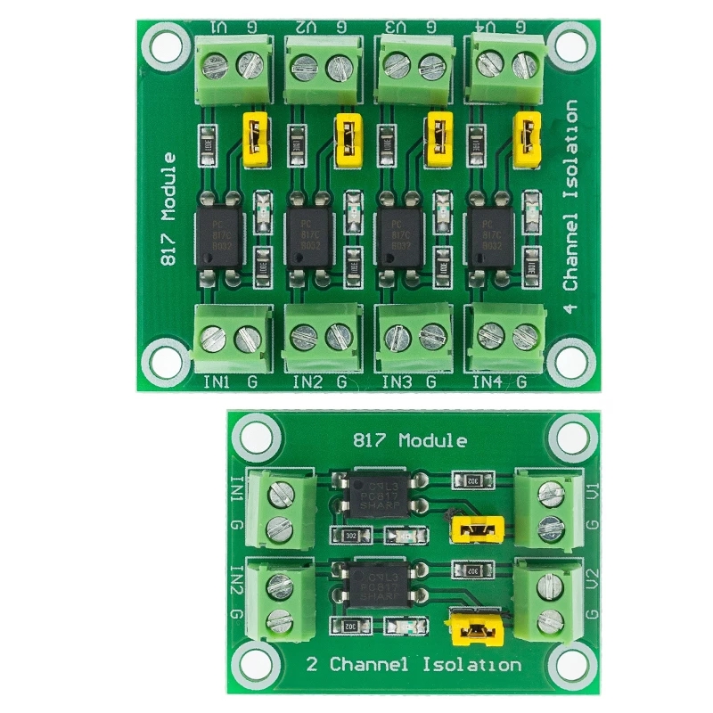 PC817 2 4 Channel Optocoupler Isolation Board Voltage Converter Adapter 3.3V to 5V Module 3.6-30V Driver Photoelectric Isolated