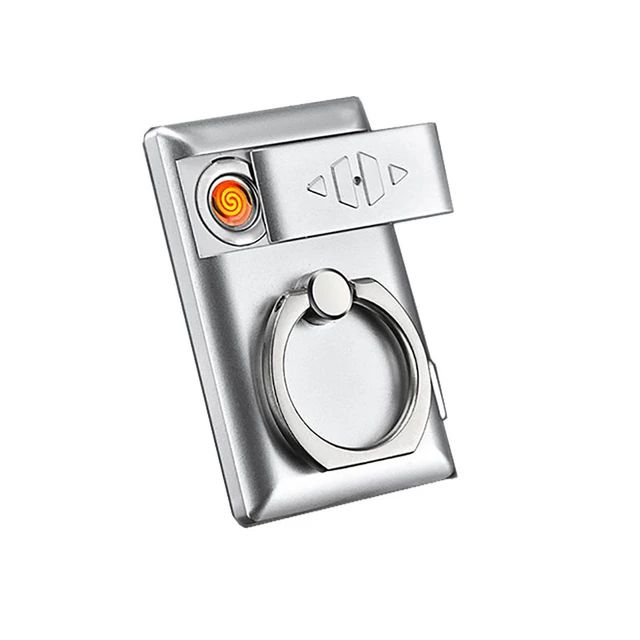 Electric USB Charging Rechargeable Flameless Cigarette Lighter Compact Personality Phone Holder