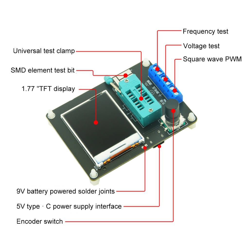 LCD Display GM328A Transistor Diode Tester Capacitance ESR Voltage Frequency Meter PWM Square Wave Generator Electronics Kit. 