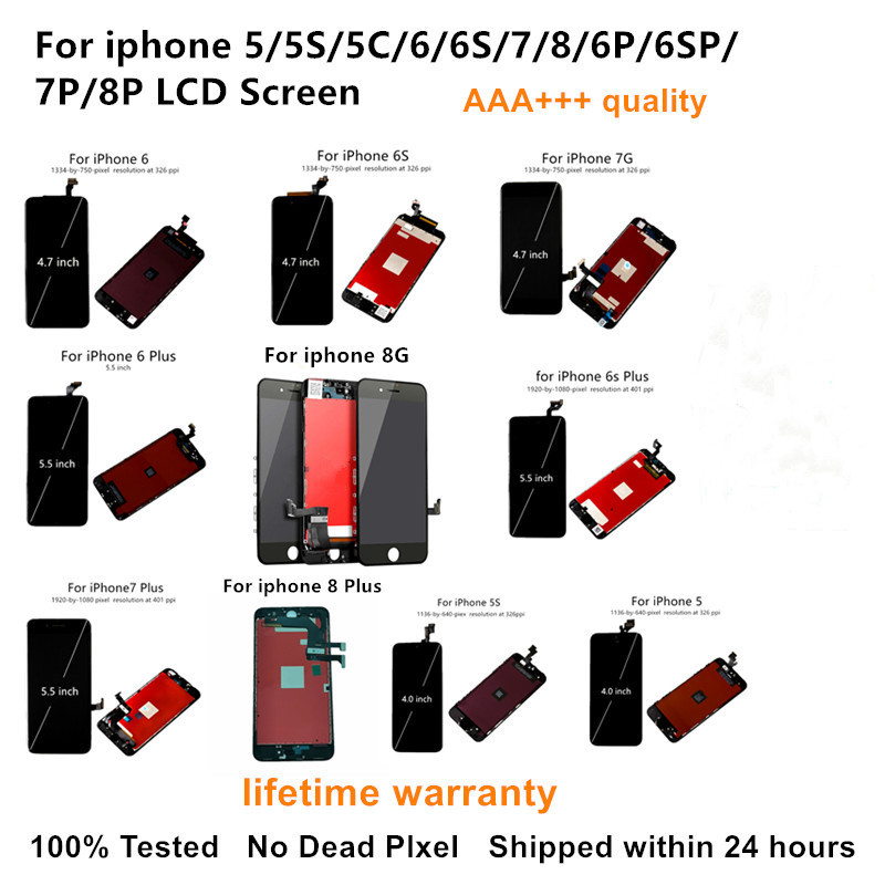 AAA+++Quality Display For iPhone 4 6 6S LCD Screen With 3D Touch Screen Digitizer Assembly For iphone 6 Plus 6S 7 8 Plus Display. 