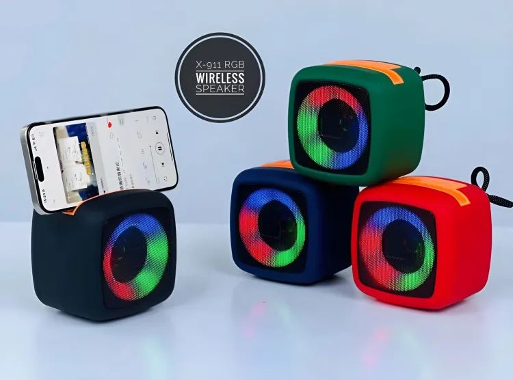 X-911 Bluetooth 5.0 USB, AUX, TF Card & FM Radio Supported RGB Lighting Speaker