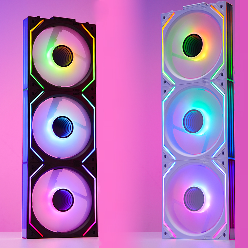 Jungle Leopard V2 Case Fan Magic Block Free Splicing 120mm PC Computer 3PIN Radiator Cooler 12V Chassis Fan 5V ARGB Divine Light. 