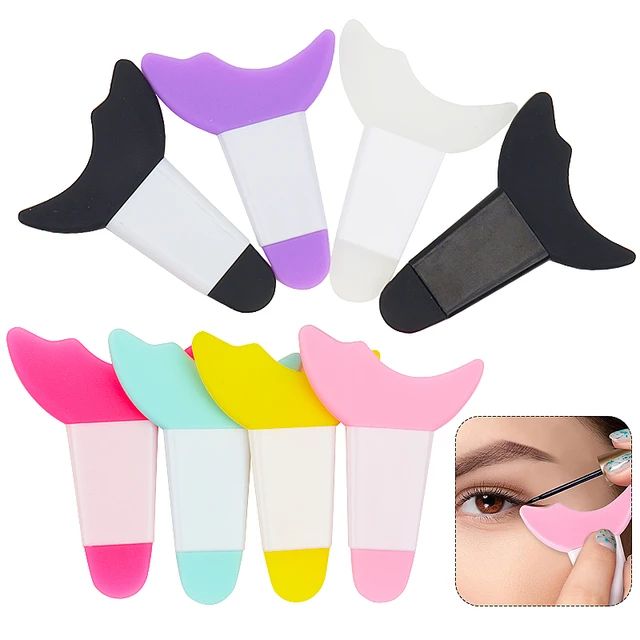 1 Pisce Resusable Eye Makeup Aid Silicone Eyeliner Eyebrow Stencils Face Cream Mask Applicator. 
