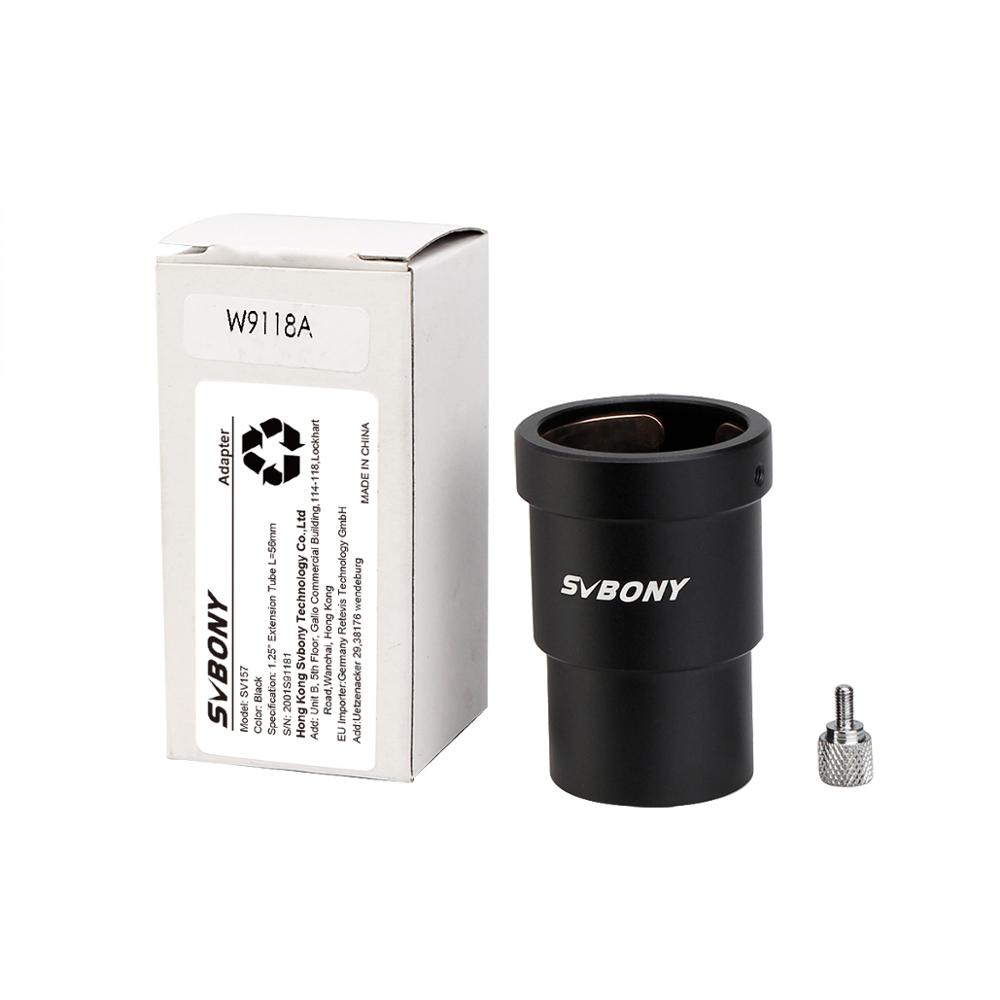 SVBONY 1.25'' Telescope Eyepiece Extension Tube Versatile Adapter 56mm/70mm SV157. 
