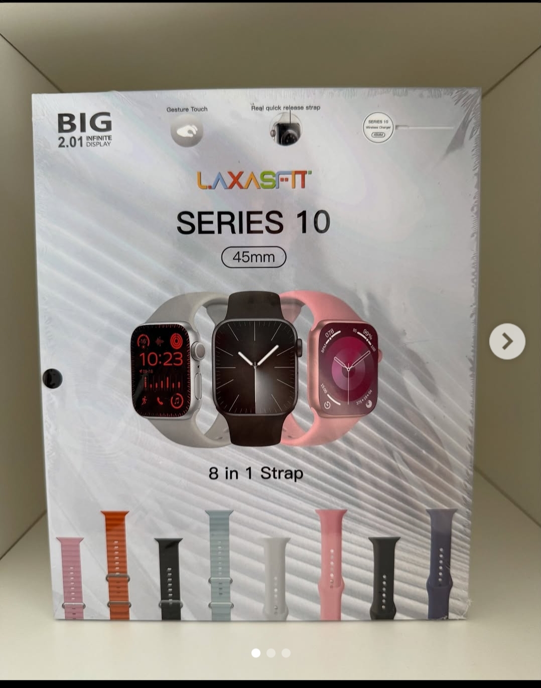LaxasFit Series 10 Smart Watch (45MM) – 2.01” Big Infinite Display, 8-in-1 Strap Set, Fitness & Sports Tracker, Wireless Charging, Bluetooth Smartwatch ⌚📱🏃‍♂️