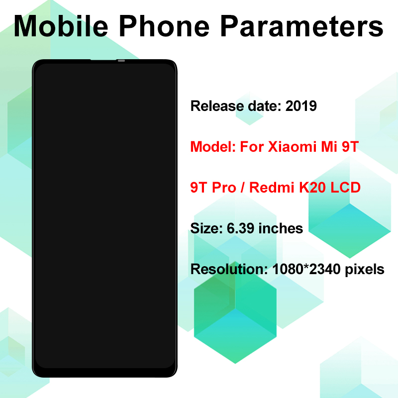 High Quality Mi 9T AMOLED LCD For Xiaomi Mi 9T Pro Display Touch Screen Digitizer For Redmi K20 LCD K20 Pro Replacement Parts. 