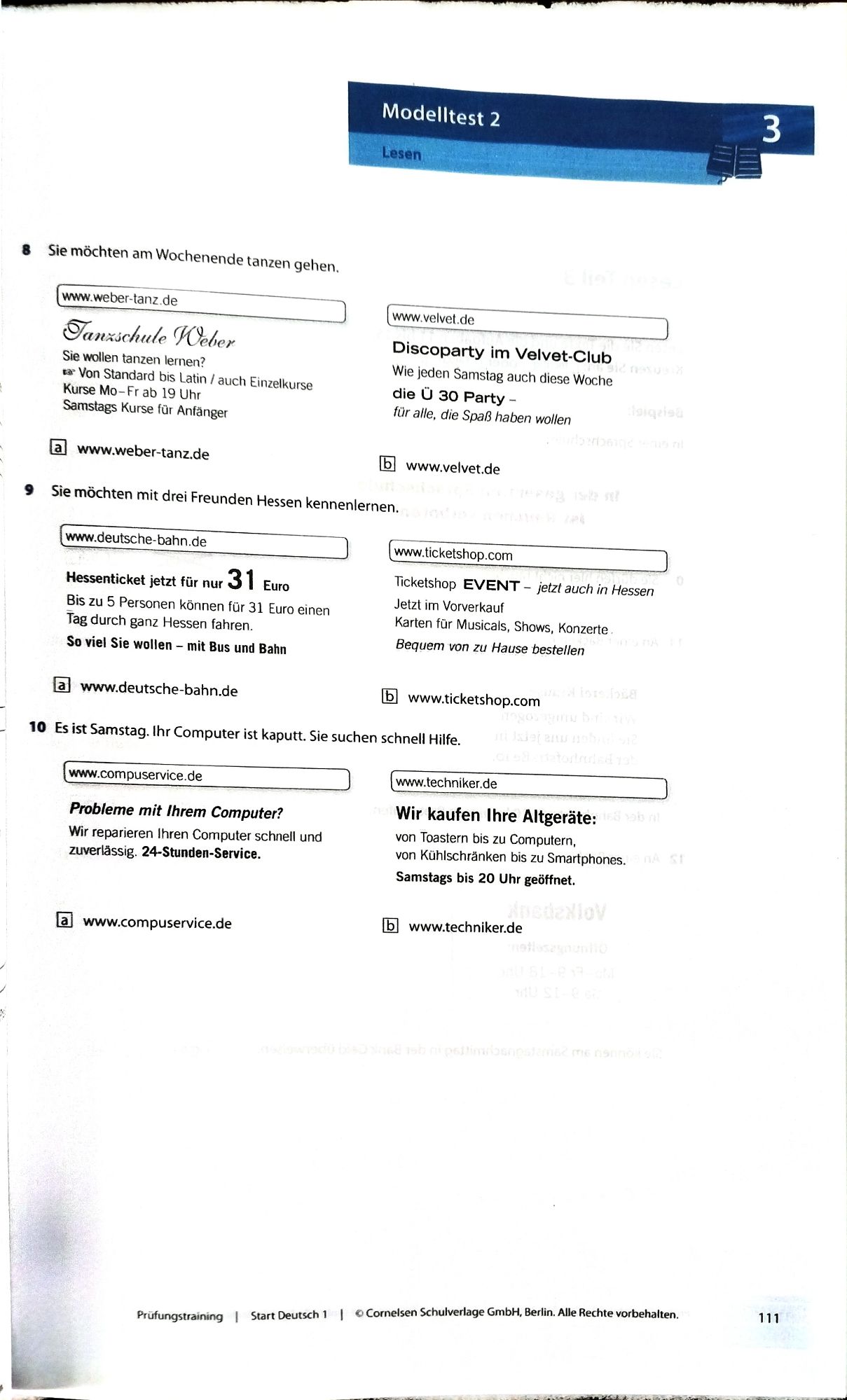 PRÜFUNGSTRAINING
START DEUTSCH 1 A1 JARMAN LANGUAGE. 