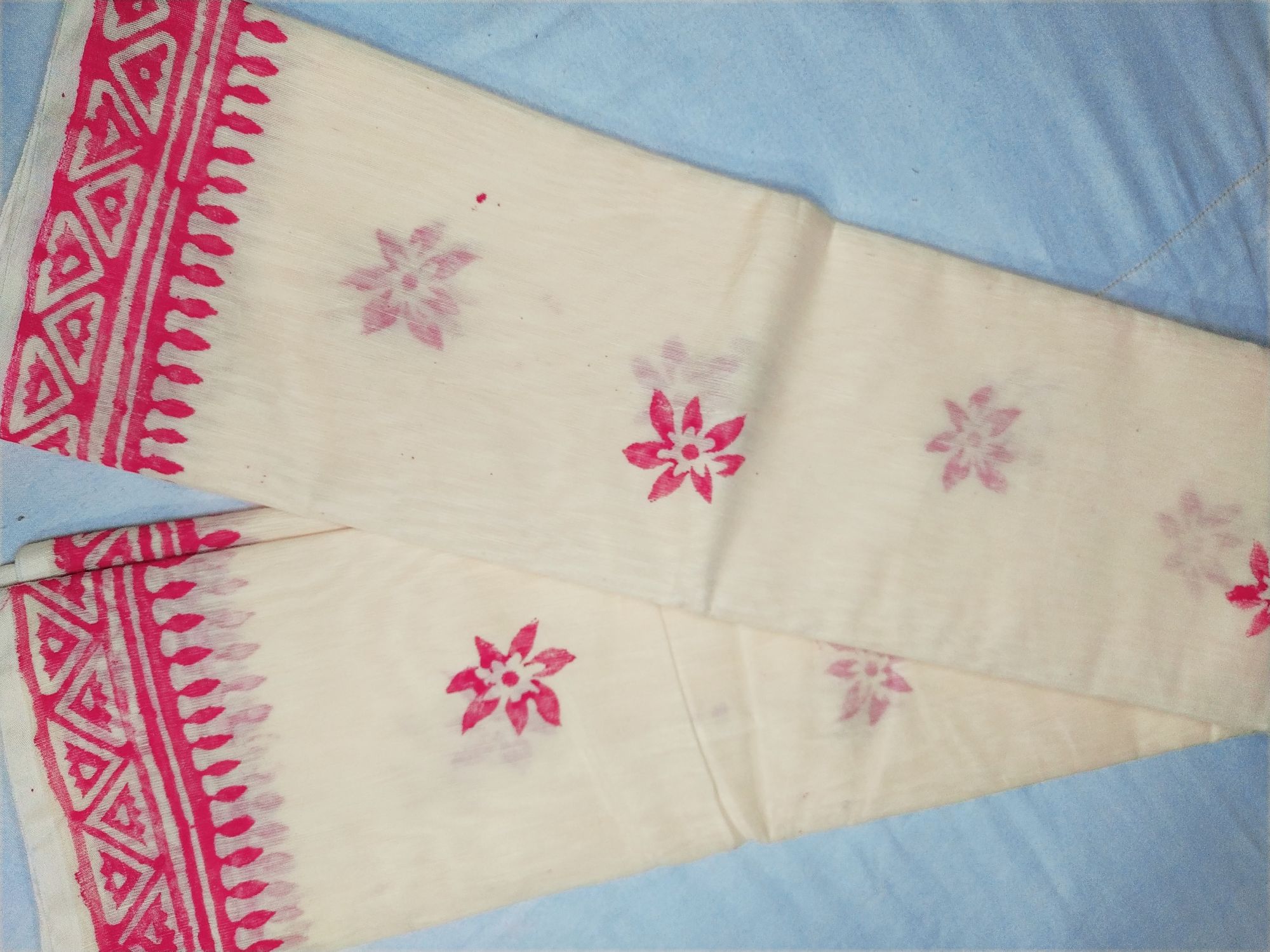 Pooja Special block saree. 