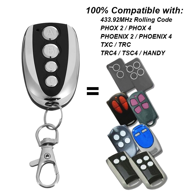 V2 PHOX2 Remote Control 433.92mhz Rolling Code V2 PHOX4 PHOENIX TXC TRC TSC HANDY Clone Garage Door Remote Control Gate Opener. 