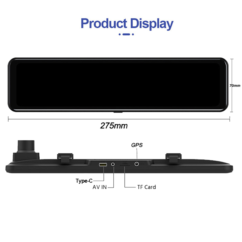 ACCEO 4K WIFI Dashcam 12Inch Car DVR RearView Mirror Recorder Dash Cam Support 1080P Sony Black Box Rear View Camera Acesssories. 